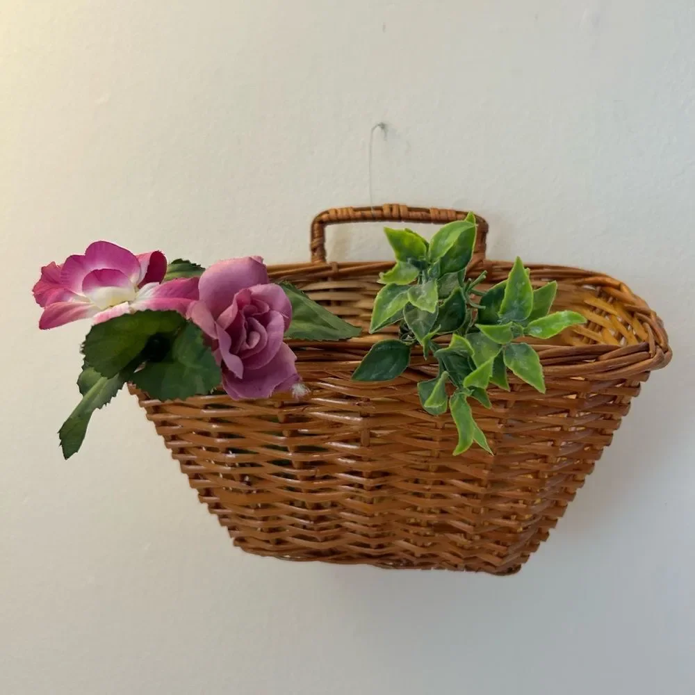 Small Woven Wicker Wall Basket